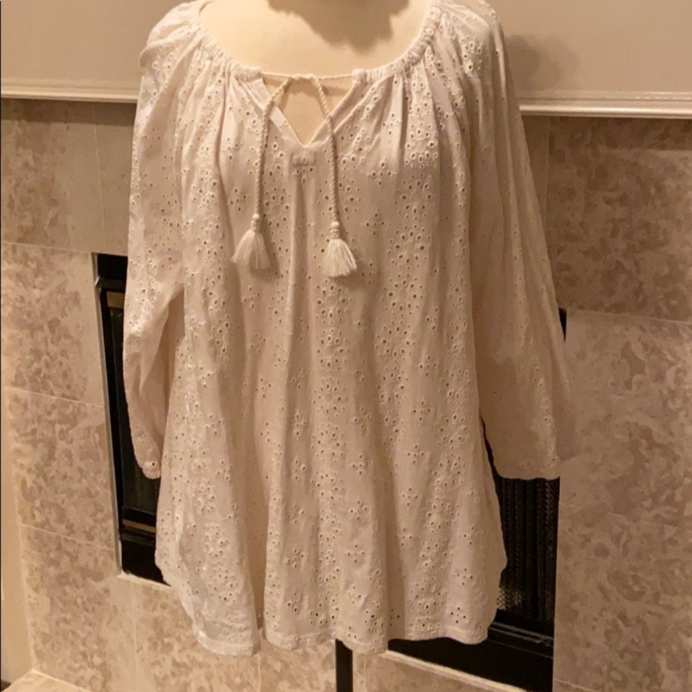 EUC J JILL cotton peasant top worn one time